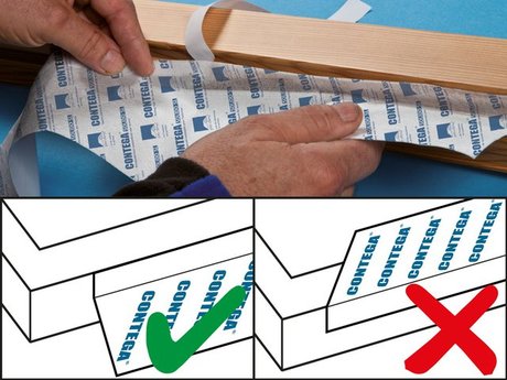 2. Aan de zijkant op het kozijn vastplakken