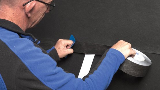 5b. Alternatief bij betimmeringen met open gevelbekleding: Overlapping verkleven met TESCON INVIS