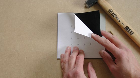 1. Onderlaag, EPDM en sjabloon uitlijnen