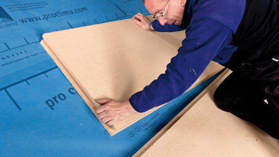 8. 3:1-oplossing met profielplanken of pleisterwerk op latbeplanking binnen