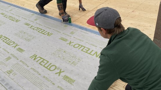 Toepassing bij isolatie bovenop de spantbenen
