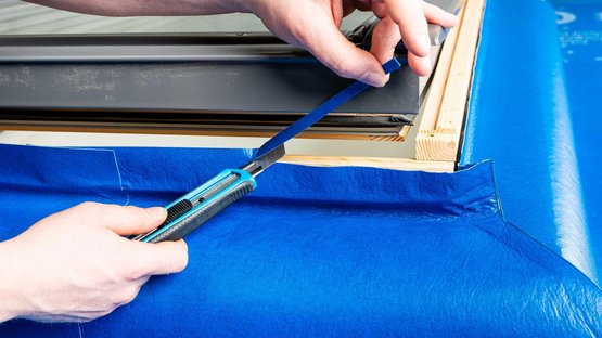 5. Bovenrand afsnijden en aansluiten