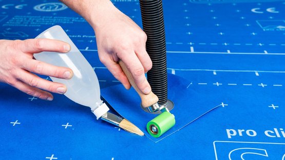 4. Manchet op folie lassen